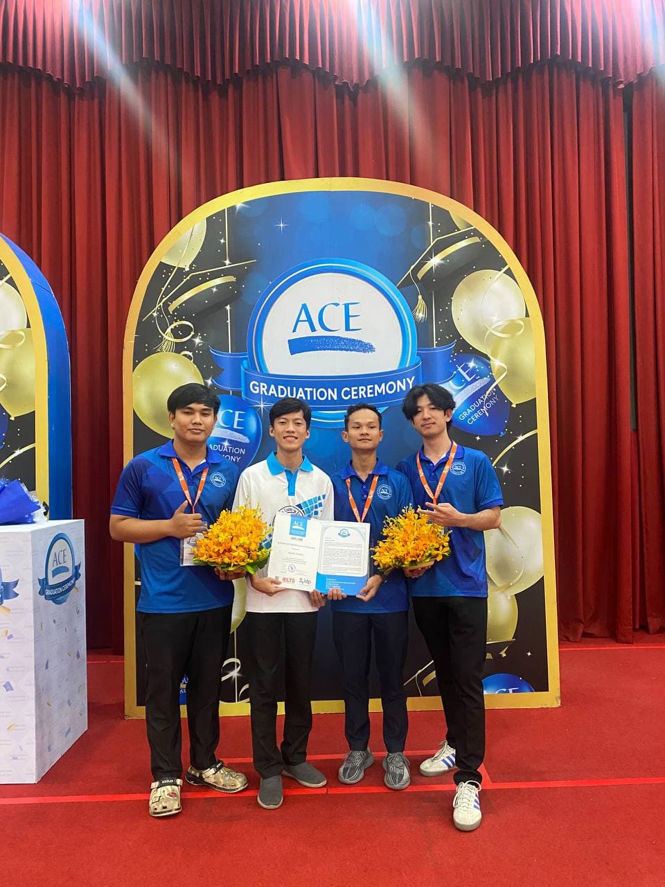 Ace graduation with a Team and Friends